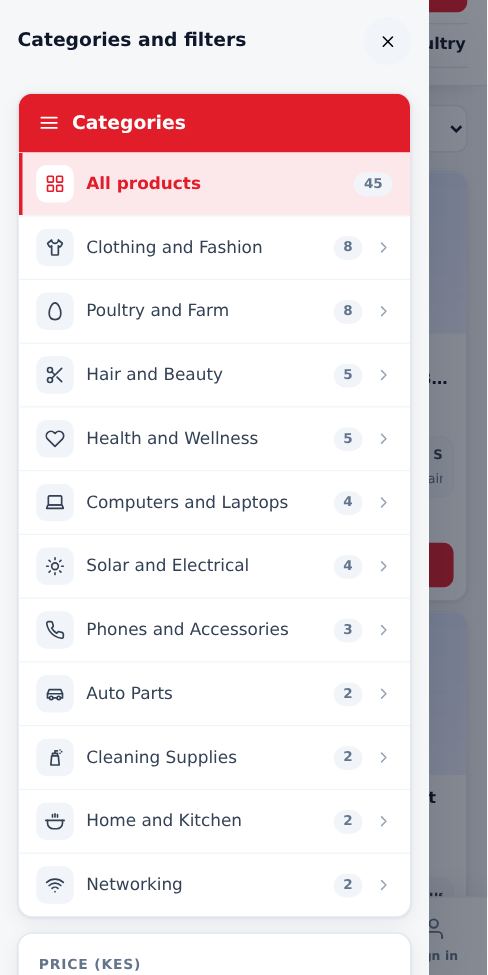 Screenshot: Narrow it down with filters