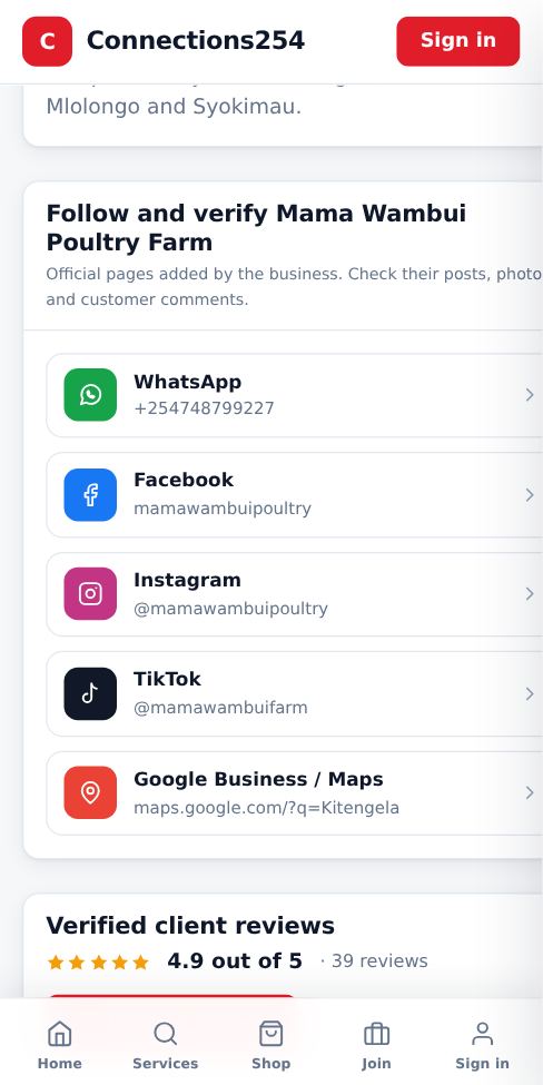 Screenshot: Follow and verify
