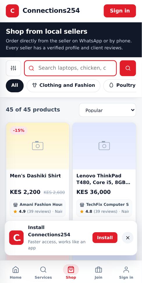 Screenshot: Tap Install when it pops up