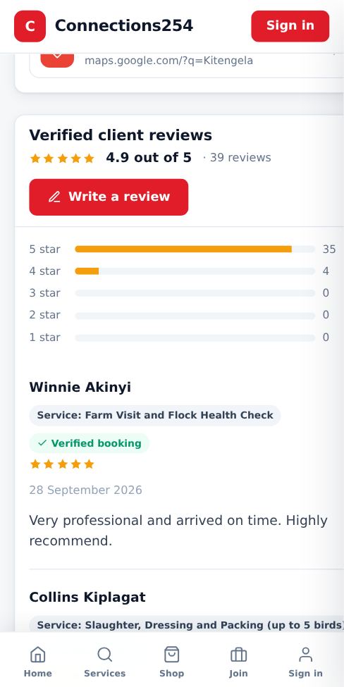 Screenshot: Open Write a review