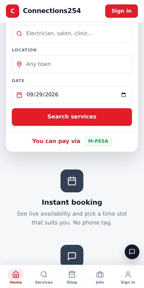 Screenshot: Tap Help on any page