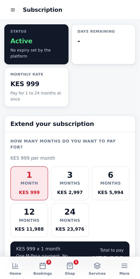 Screenshot: Check your expiry date
